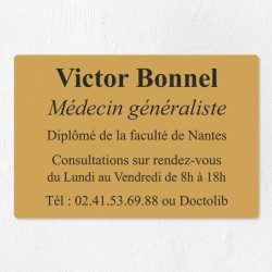 Plaque médecin personnalisée économique en PVC gravoply 30x20cm