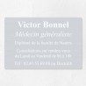Plaque médecin personnalisée en aluminium 30x20cm