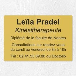 Plaque kiné personnalisée en plexiglas couleur gravé 30x20cm