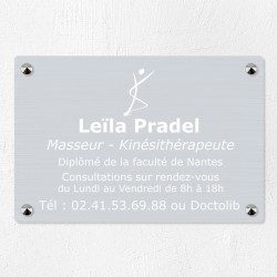 Plaque kiné personnalisée en aluminium 30x20cm