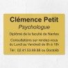Plaque professionnelle pour psychologue en plexiglas 30x20cm