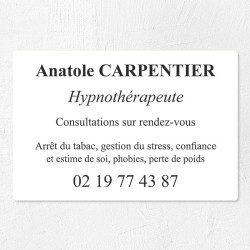 Plaque hypnothérapeute en plexiglas quadri et logo 30x20cm