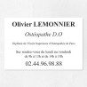 Plaque ostéopathe en plexiglas quadri et logo 30x20cm