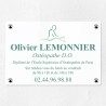 Plaque ostéopathe en plexiglas quadri et logo 30x20cm