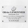 Plaque ostéopathe en plexiglas transparent 30x20cm
