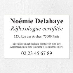 Plaque réflexologue en plexiglas quadri et logo 30x20cm