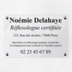 Plaque réflexologue en plexiglas transparent 30x20cm