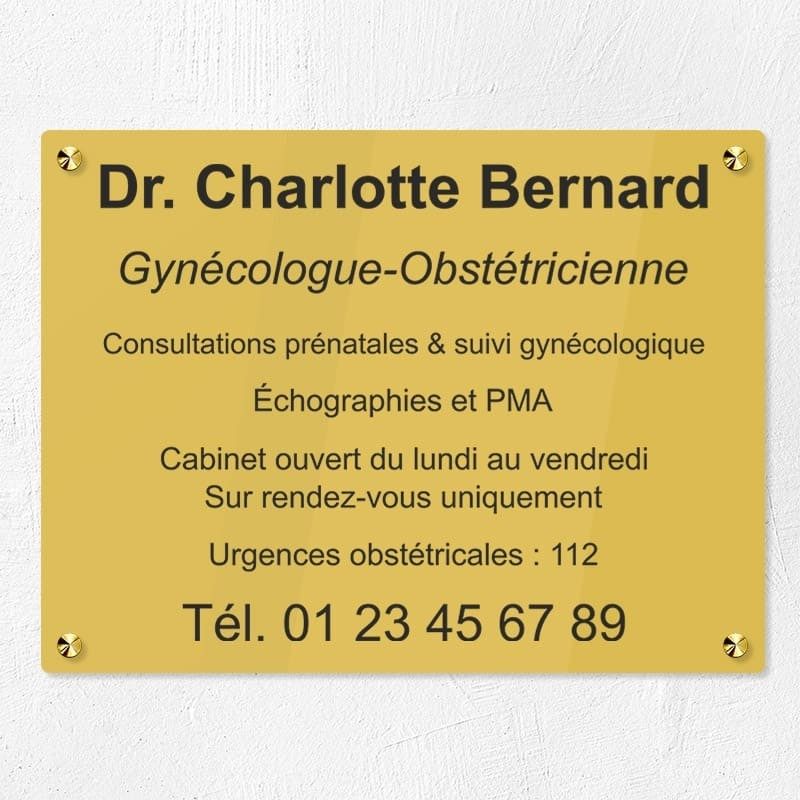 Plaque professionnelle en plexiglas gravé 40x30cm
