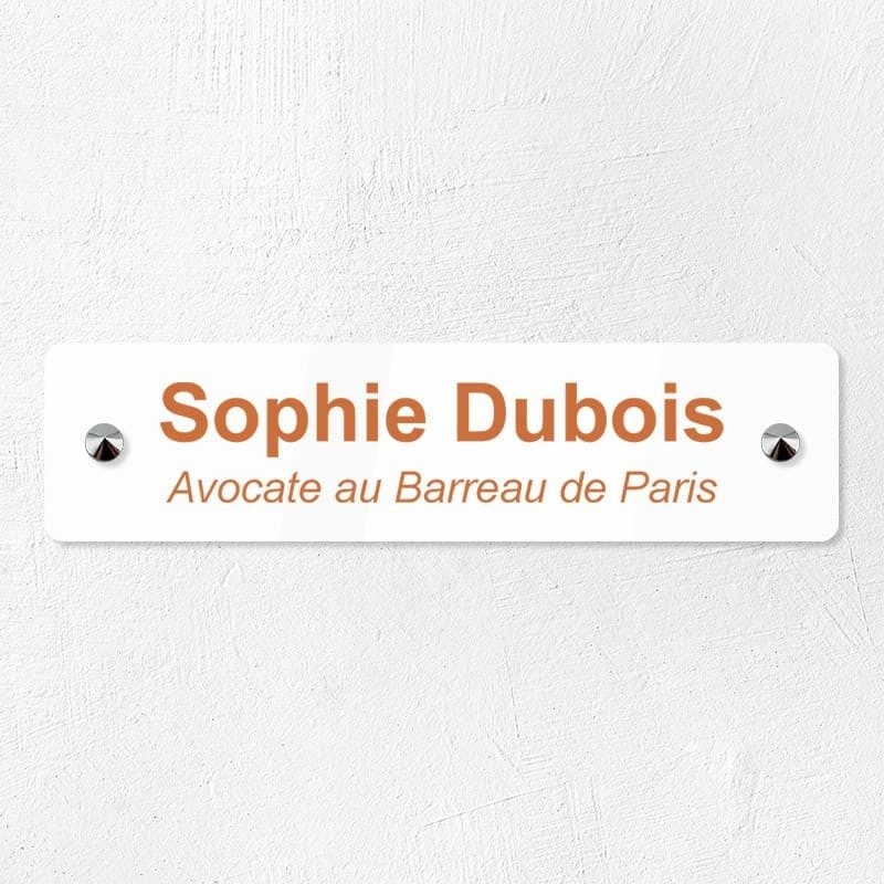 Plaque en plexiglas quadri avec logo couleur 20x5cm