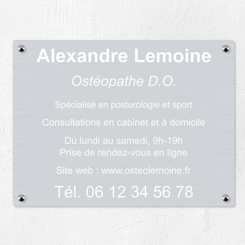 Plaque professionnelle en aluminium 40x30cm
