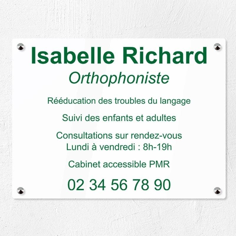 Plaque professionnelle dibond 40x30cm