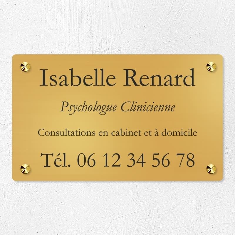 Plaque professionnelle en laiton 25x15cm