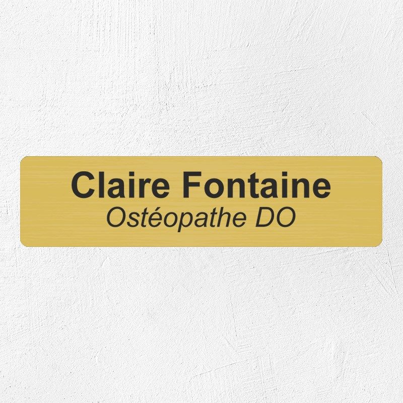 Plaque professionnelle économique en PVC gravoply 20x5cm