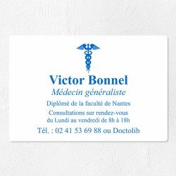 Plaque médecin personnalisée économique en PVC gravoply 30x20cm