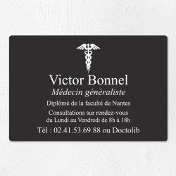 Plaque médecin personnalisée économique en PVC gravoply 30x20cm