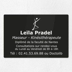 Plaque kiné personnalisée en plexiglas couleur gravé 30x20cm