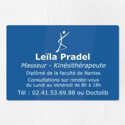 Plaque kiné personnalisée en plexiglas couleur gravé 30x20cm