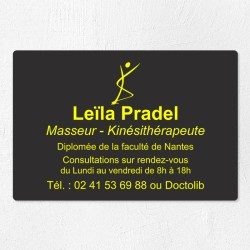 Plaque kiné personnalisée économique en PVC gravoply 30x20cm