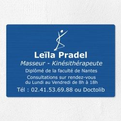 Plaque kiné personnalisée en aluminium 30x20cm