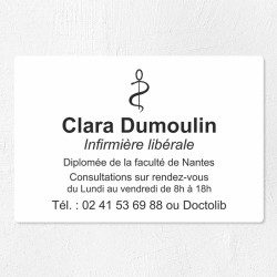 Plaque infirmière personnalisée économique en PVC gravoply 30x20cm