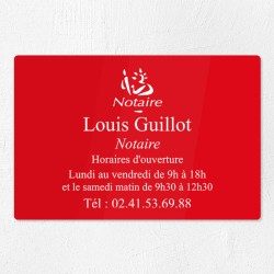 Plaque gravée pour notaire en plexiglas 30x20cm