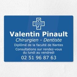 Plaque dentiste en plexiglas gravé 30x20cm