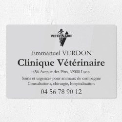 Plaque vétérinaire en plexiglas gravé 30x20cm