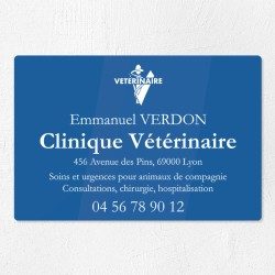 Plaque vétérinaire en plexiglas gravé 30x20cm