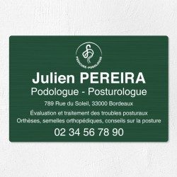Plaque podologue en aluminium 30x20cm