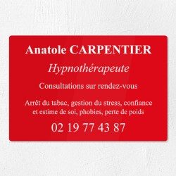 Plaque hypnothérapeute en plexiglas gravé 30x20cm