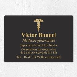 Plaque médecin personnalisée économique en PVC gravoply 30x20cm