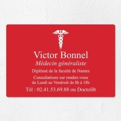 Plaque médecin personnalisée économique en PVC gravoply 30x20cm