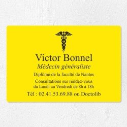 Plaque médecin personnalisée économique en PVC gravoply 30x20cm