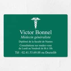 Plaque médecin personnalisée économique en PVC gravoply 30x20cm
