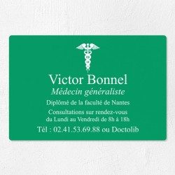 Plaque médecin personnalisée économique en PVC gravoply 30x20cm