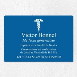 Plaque médecin personnalisée économique en PVC gravoply 30x20cm