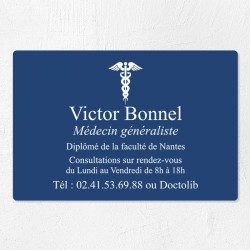 Plaque médecin personnalisée économique en PVC gravoply 30x20cm