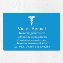 Plaque médecin personnalisée économique en PVC gravoply 30x20cm