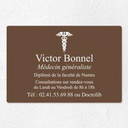 Plaque médecin personnalisée économique en PVC gravoply 30x20cm