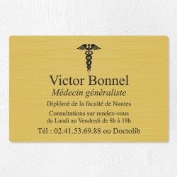 Plaque médecin personnalisée économique en PVC gravoply 30x20cm