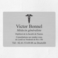 Plaque médecin personnalisée économique en PVC gravoply 30x20cm