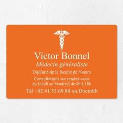 Plaque médecin personnalisée économique en PVC gravoply 30x20cm