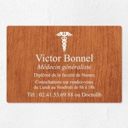 Plaque médecin personnalisée économique en PVC gravoply 30x20cm