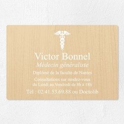 Plaque médecin personnalisée économique en PVC gravoply 30x20cm