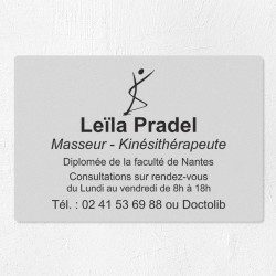 Plaque kiné personnalisée économique en PVC gravoply 30x20cm