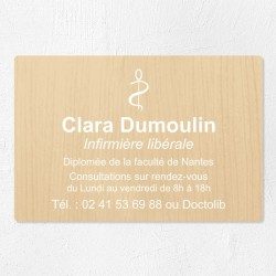 Plaque infirmière personnalisée économique en PVC gravoply 30x20cm
