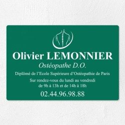 Plaque ostéopathe économique en PVC gravoply 30x20cm