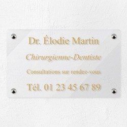 Plaque professionnelle en plexiglas transparent 25x15cm