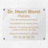 Plaque professionnelle en plexiglas transparent 40x30cm