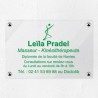 Plaque kiné personnalisée en plexiglas transparent 30x20cm
